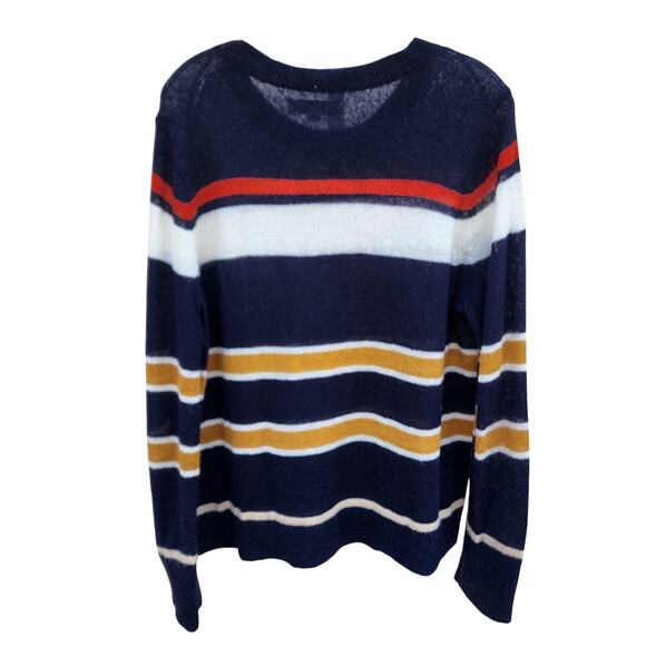 Loft XL Mohair Blend Striped Sweater | Varsity Preppy Collegiate Chic - Picture 5 of 6